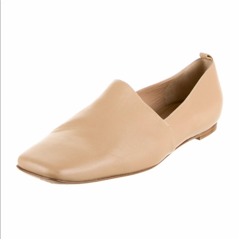 GIANVITO ROSSI leather square toe loafer 38